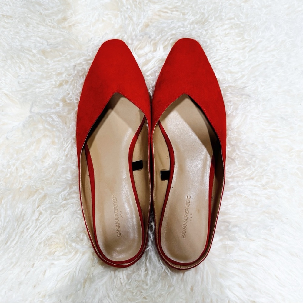 Banana Republic Women's Vibrant Orange/Red Slipper Mule Slides Size 9